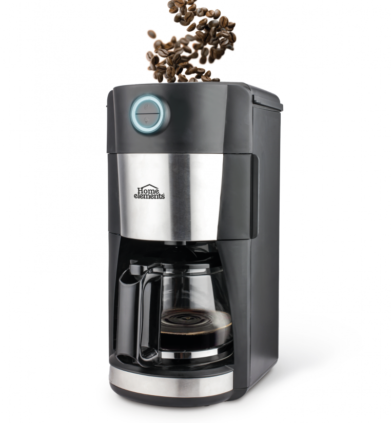 Cafetera con molinillo integrado, molinillo de café y máquina todo en uno,  cafetera de grano a taza, capacidad de 12 a 15 onzas, tecnología de presión