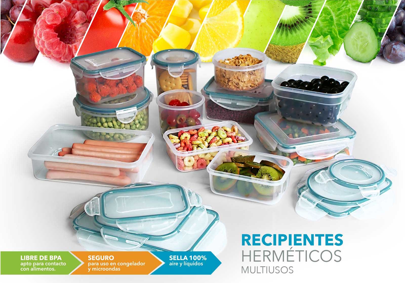 Home Fleek Recipientes de Cristal para Alimentos Hermeticos con Tapa -  Tapers para Comida Hermetico, Ahorro De Espacio Recipientes para Alimentos  para Microondas, Horno Y Congelador (Pack 4, Azul) : : Hogar