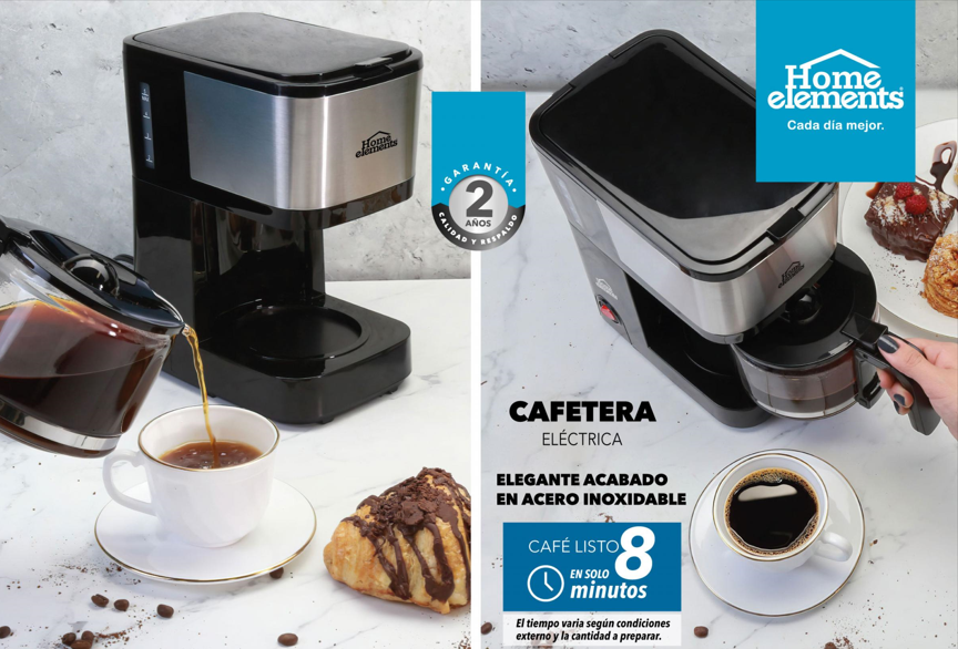 Cafetera 6 Tazas Negra Jarra de Vidrio